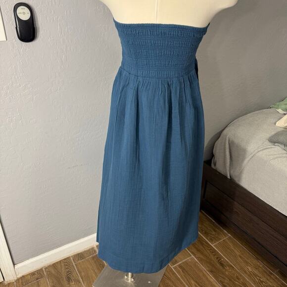 Old Navy Womens Strapless Midi Dress, Blue, Small 766931 - Picture 2 of 4